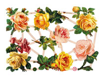 # GLANZBILDER # MLP 1990 sehr schöner Blumen Bogen toll auch zum Basteln 3D 