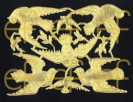 Dresdner Ornamente Tauben, 1-seitig gold (1160)