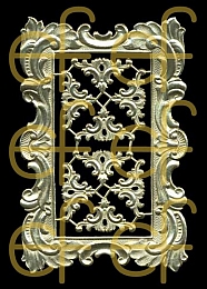 Dresdner Ornamente 1 Rahmen und 8 Zierecken, 1-seitig gold (1193)