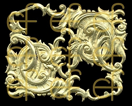 Dresdner Ornamente Zierecken, 1-seitig gold (1195)