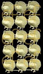 Dresdner Ornamente Truthähne, 2-seitig gold (1206)