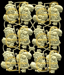 Dresdner Ornamente Weihnachtsmann , 2-seitig gold (1207)