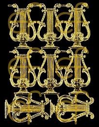 Dresdner Ornamente Lyra, 1-seitig gold (1455)