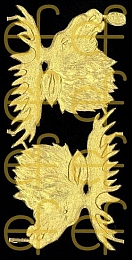 Dresdner Ornamente Elchkopf, 2-seitig gold (1463)