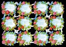 Glanzbilder Poesie Mit Blumen & Sprüchen - Set EF 7119, Ca. 24x15 Cm, Für Scrapbooking, Karten & Deko