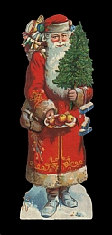 10 Lebkuchenbilder Weihnachtsmann mit Obstteller 7,5 cm