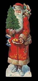 10 Lebkuchenbilder Weihnachtsmann mit Obstteller 11,0 cm