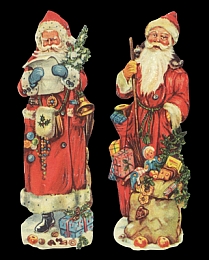 5 Paar Lebkuchenbilder Weihnachtsmänner (7816) 11,5 cm