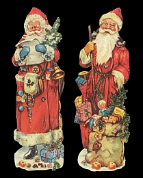 5 Paar Lebkuchenbilder Weihnachtsmänner (7816) 11,5 cm
