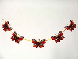 Große Girlande rote Schmetterlinge