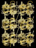 Dresdner Ornamente Weihnachtsmann mit Schlitten, 2-seitig gold (1435)