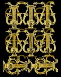 Dresdner Ornamente Lyra, 1-seitig gold (1455)