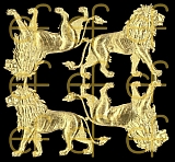 Dresdner Ornamente Löwen, 2-seitig gold (1130)