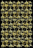 Dresdner Ornamente Weihnachtsmann mit Schlitten, 2-seitig gold (1131)