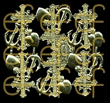 Dresdner Ornamente Glaube-Liebe-Hoffnung, 1-seitig gold (1179)