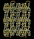 Dresdner Ornamente Violinschlüssel, 1-seitig gold (1185)