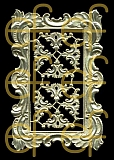 Dresdner Ornamente 1 Rahmen und 8 Zierecken, 1-seitig gold (1193)
