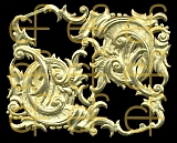 Dresdner Ornamente Zierecken, 1-seitig gold (1195)