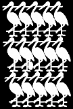 Dresdner Ornamente Störche, 2-seitig weiß (1446-4)