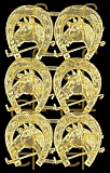 Dresdner Ornamente Hufeisen mit Pferdekopf, 2-seitig gold (1459)