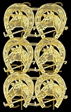 Dresdner Ornamente Hufeisen mit Pferdekopf, 2-seitig gold (1459)