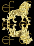 Dresdner Ornamente Löwen, 2-seitig gold (1460)
