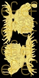 Dresdner Ornamente Elchkopf, 2-seitig gold (1463)
