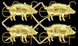 Dresdner Ornamente große Schweine, 2-seitig gold (1475)