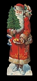 10 Lebkuchenbilder Weihnachtsmann mit Obstteller 16,5 cm